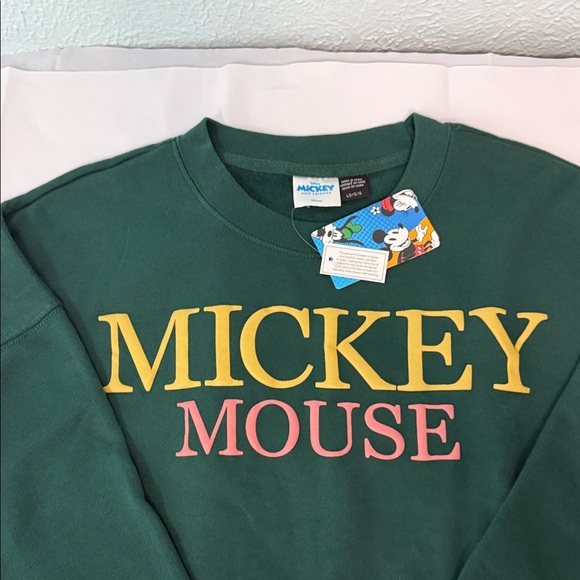 Disney Green Mickey Mouse Crewneck Sweater - Picture 2 of 3